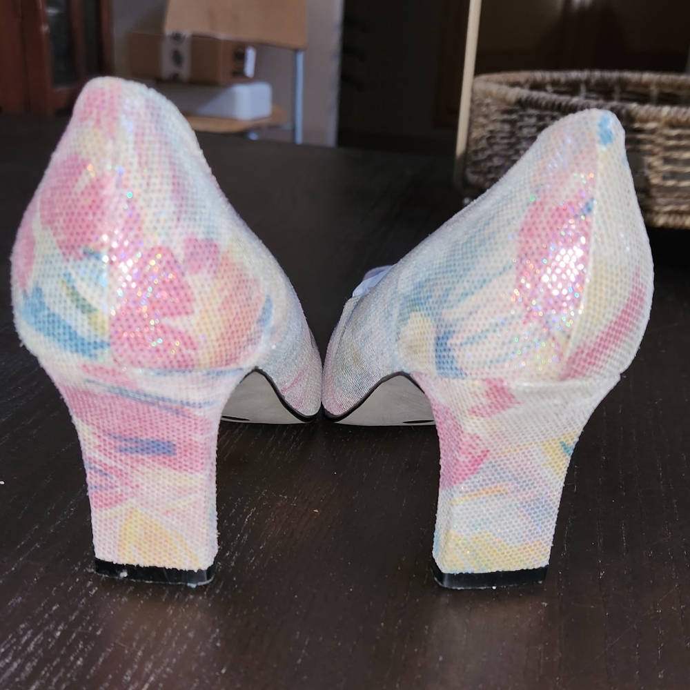 J. Rene Pastel Multi Color 2" Heel Shoes - Picture 2 of 10
